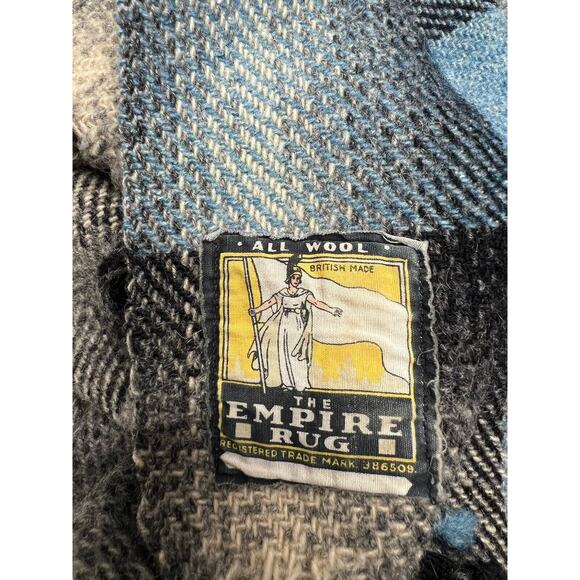 Vtg Woodward & Lothrop England Plaid Wool Small Throw Lap Blanket 50"x40" - Picture 5 of 10